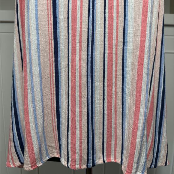 Lane Bryant Sleeveless High-Low Shirred Halter Top Size 18 Pastel Colors Stripes - Picture 3 of 10